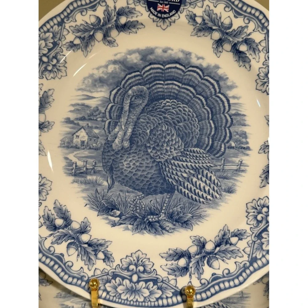 Set of 4 Royal Stafford Blue Turkey 10 1/2